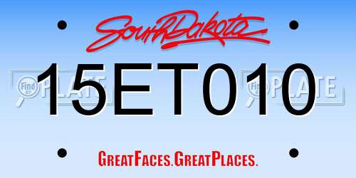 15ET010 South Dakota License Plate