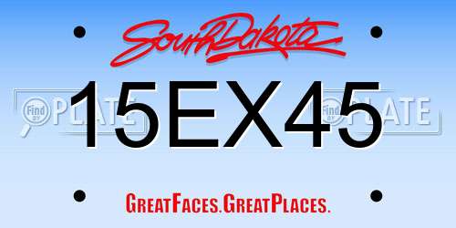15EX45 South Dakota License Plate