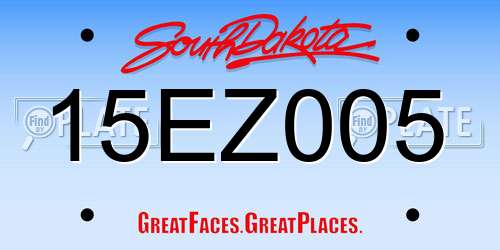 15EZ005 South Dakota License Plate