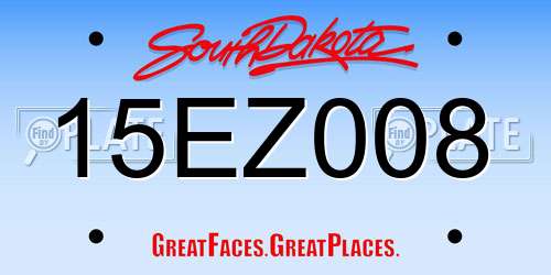 15EZ008 South Dakota License Plate