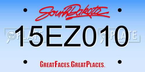 15EZ010 South Dakota License Plate