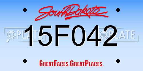 15F042 South Dakota License Plate