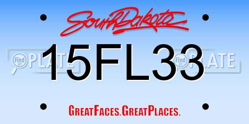 15FL33 South Dakota License Plate