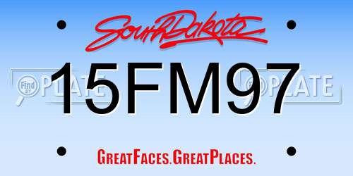 15FM97 South Dakota License Plate