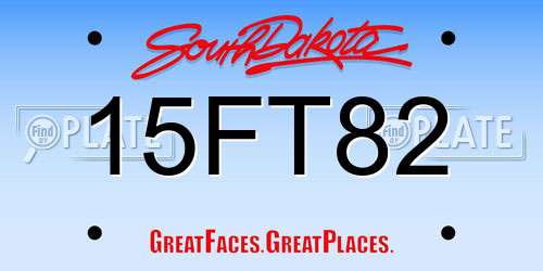 15FT82 South Dakota License Plate