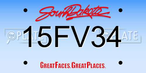 15FV34 South Dakota License Plate