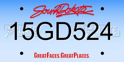 15GD524 South Dakota License Plate