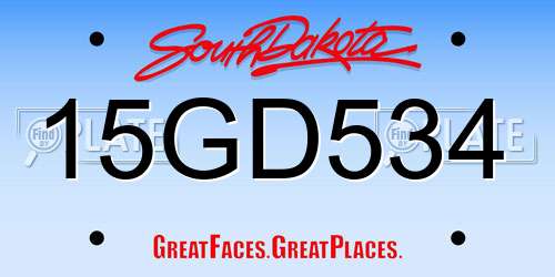 15GD534 South Dakota License Plate