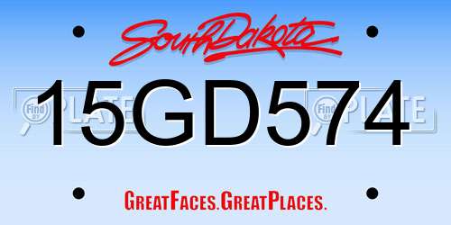 15GD574 South Dakota License Plate