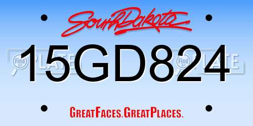 15GD824 South Dakota License Plate