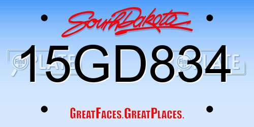 15GD834 South Dakota License Plate