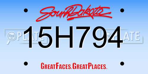 15H794 South Dakota License Plate