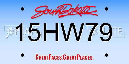 15HW79 South Dakota License Plate