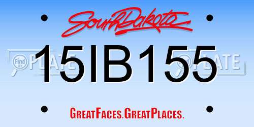 15IB155 South Dakota License Plate