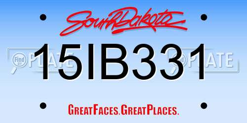 15IB331 South Dakota License Plate