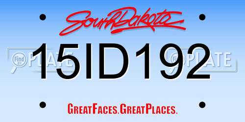 15ID192 South Dakota License Plate