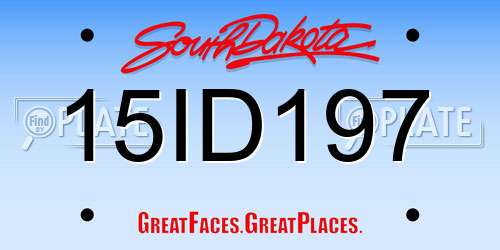 15ID197 South Dakota License Plate