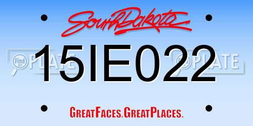 15IE022 South Dakota License Plate