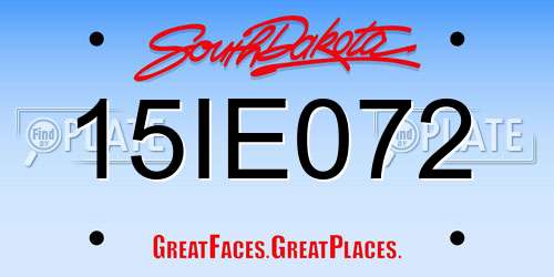 15IE072 South Dakota License Plate
