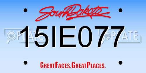 15IE077 South Dakota License Plate
