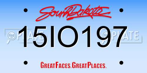 15IO197 South Dakota License Plate