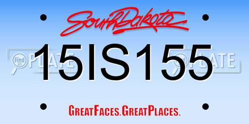 15IS155 South Dakota License Plate