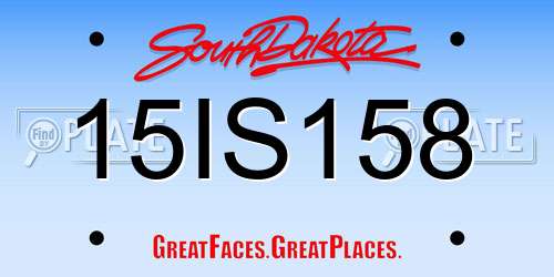 15IS158 South Dakota License Plate