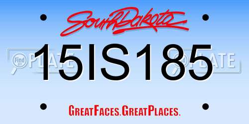 15IS185 South Dakota License Plate