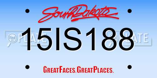 15IS188 South Dakota License Plate