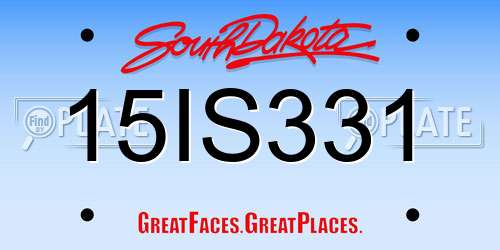 15IS331 South Dakota License Plate