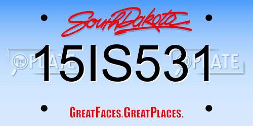 15IS531 South Dakota License Plate