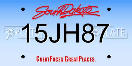 15JH87 South Dakota License Plate