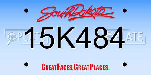 15K484 South Dakota License Plate