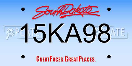 15KA98 South Dakota License Plate