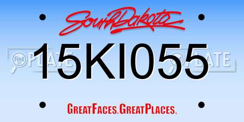 15KI055 South Dakota License Plate