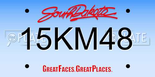 15KM48 South Dakota License Plate
