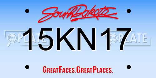 15KN17 South Dakota License Plate