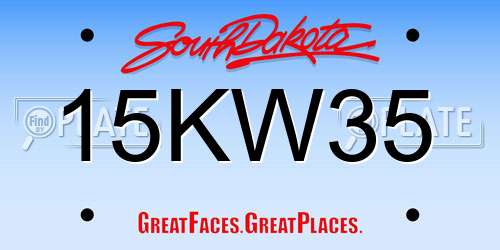 15KW35 South Dakota License Plate