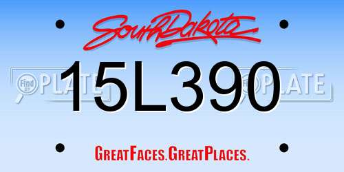 15L390 South Dakota License Plate