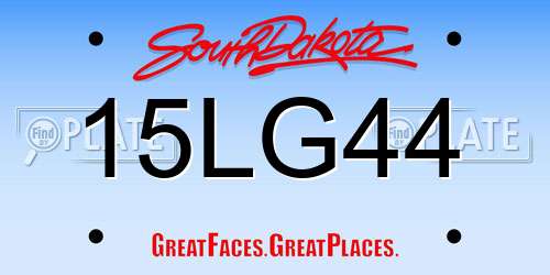 15LG44 South Dakota License Plate