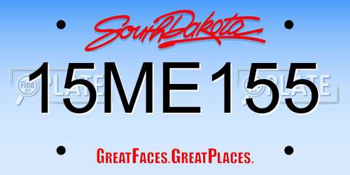 15ME155 South Dakota License Plate