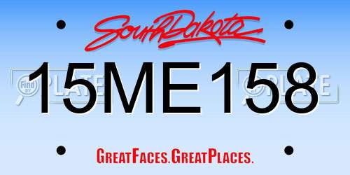 15ME158 South Dakota License Plate