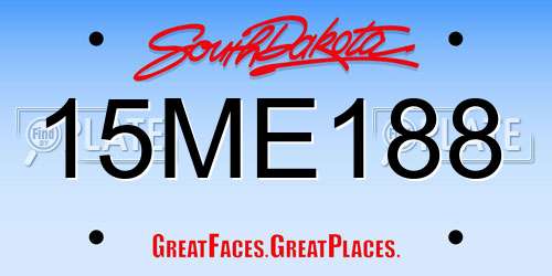 15ME188 South Dakota License Plate