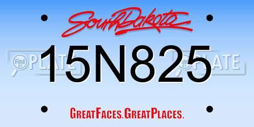 15N825 South Dakota License Plate