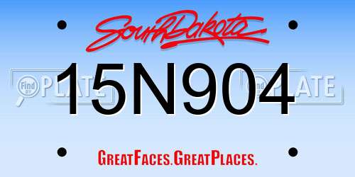 15N904 South Dakota License Plate