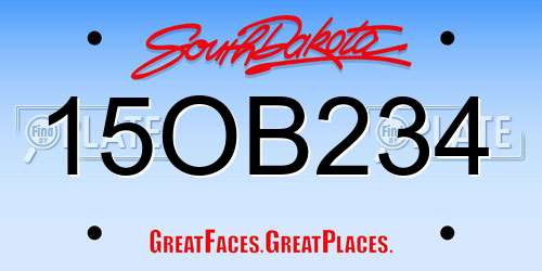 15OB234 South Dakota License Plate