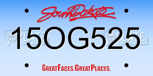 15OG525 South Dakota License Plate