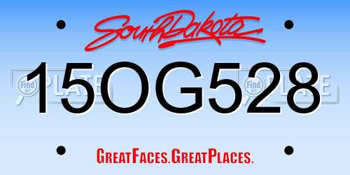 15OG528 South Dakota License Plate