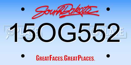 15OG552 South Dakota License Plate