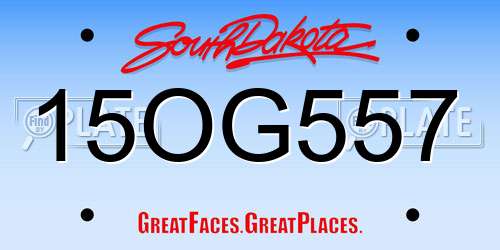 15OG557 South Dakota License Plate